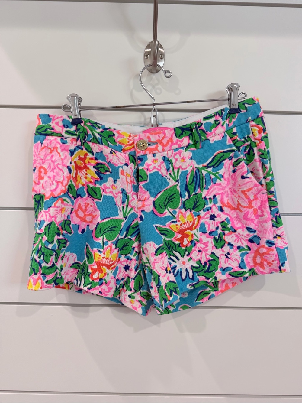 Lilly Pulitzer Pink & Teal Floral High-Waist Shorts